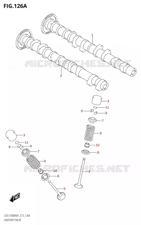 ARBRE A CAMES - SOUPAPES Suzuki MOTO 1000 GSX-S 2021  GSX-S1000A M1 /​ GSX-S1000AZ M1 (E73)
