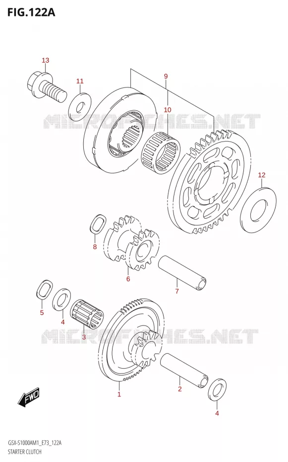 ROUE LIBRE DE DEMARREUR Suzuki MOTO 1000 GSX-S 2021  GSX-S1000A M1 /​ GSX-S1000AZ M1 (E73)