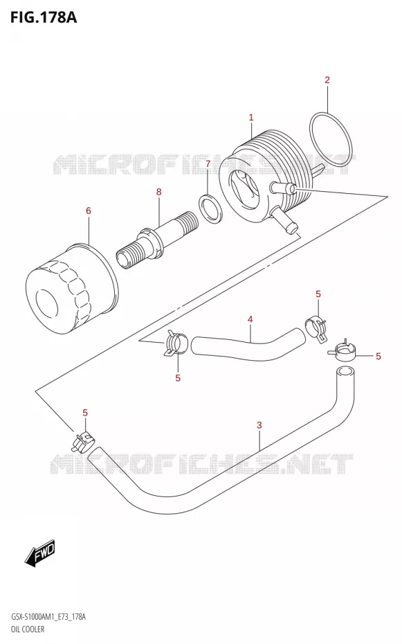 RADIATEUR D'HUILE Suzuki MOTO 1000 GSX-S 2021  GSX-S1000A M1 /​ GSX-S1000AZ M1 (E73)