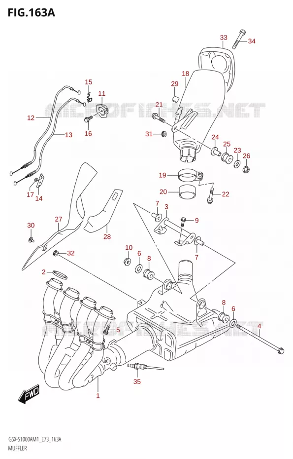 SILENCIEUX Suzuki MOTO 1000 GSX-S 2021  GSX-S1000A M1 /​ GSX-S1000AZ M1 (E73)