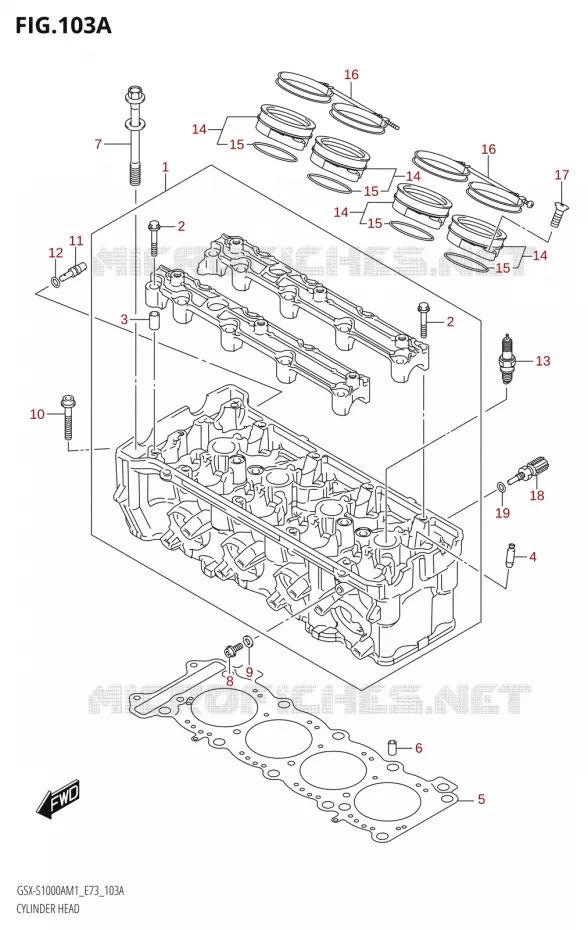 CULASSE Suzuki MOTO 1000 GSX-S 2021  GSX-S1000A M1 /​ GSX-S1000AZ M1 (E73)