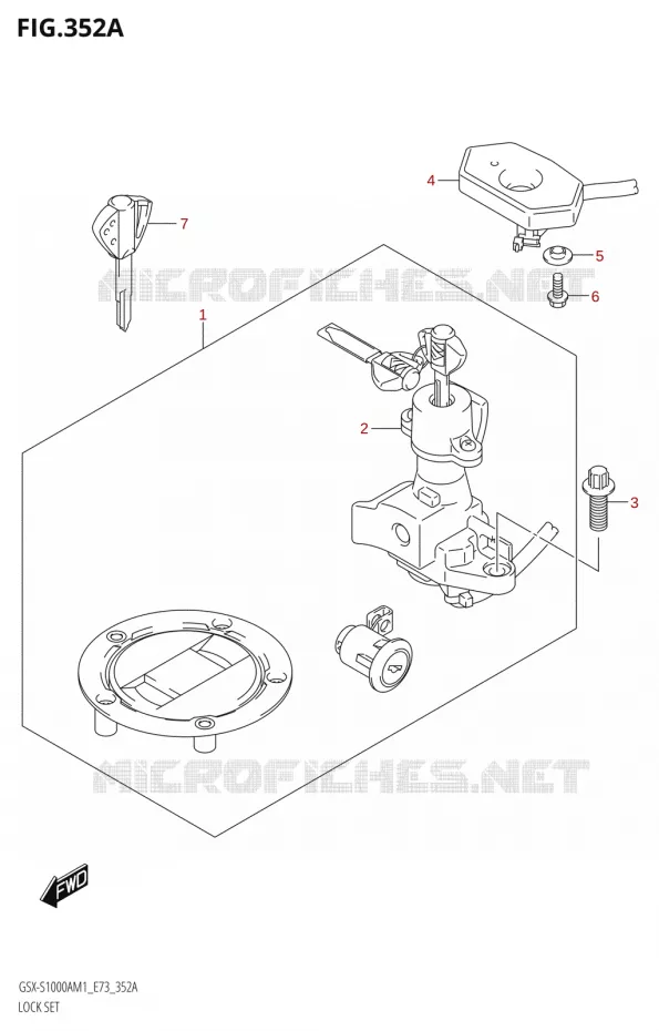 KIT SERRURE Suzuki MOTO 1000 GSX-S 2021  GSX-S1000A M1 /​ GSX-S1000AZ M1 (E73)