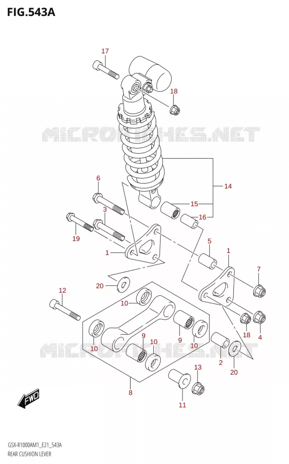 BIELLETTE DE SUSPENSION ARRIERESX-R1000ZA) Suzuki MOTO 1000 GSX-R 2021  GSX-R1000RA M1 /​ GSX-R1000RZA M1 (E21)