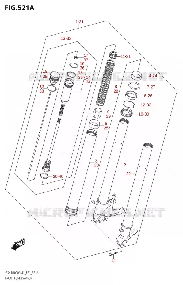 FOURCHERK DAMPER (GSX-R1000A,GSX-R1000ZA) Suzuki MOTO 1000 GSX-R 2021  GSX-R1000A M1 /​ GSX-R1000ZA M1