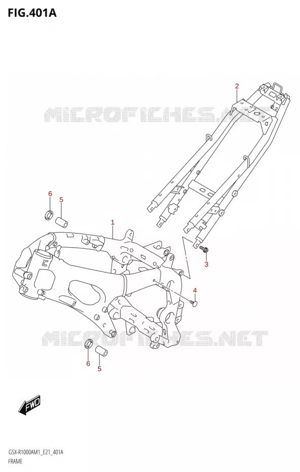 CADRE (GSX-R1000A,GSX-R1000ZA) Suzuki MOTO 1000 GSX-R 2021  GSX-R1000A M1 /​ GSX-R1000ZA M1