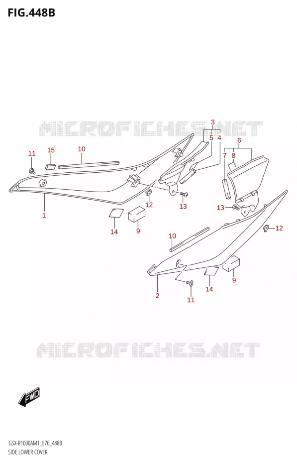 COUVERCLE LATERAL INFERIEURA,GSX-R1000RZA) Suzuki MOTO 1000 GSX-R 2021  GSX-R1000A M1 /​ GSX-R1000ZA M1  ( E76 ECE2 E17,22,39 )