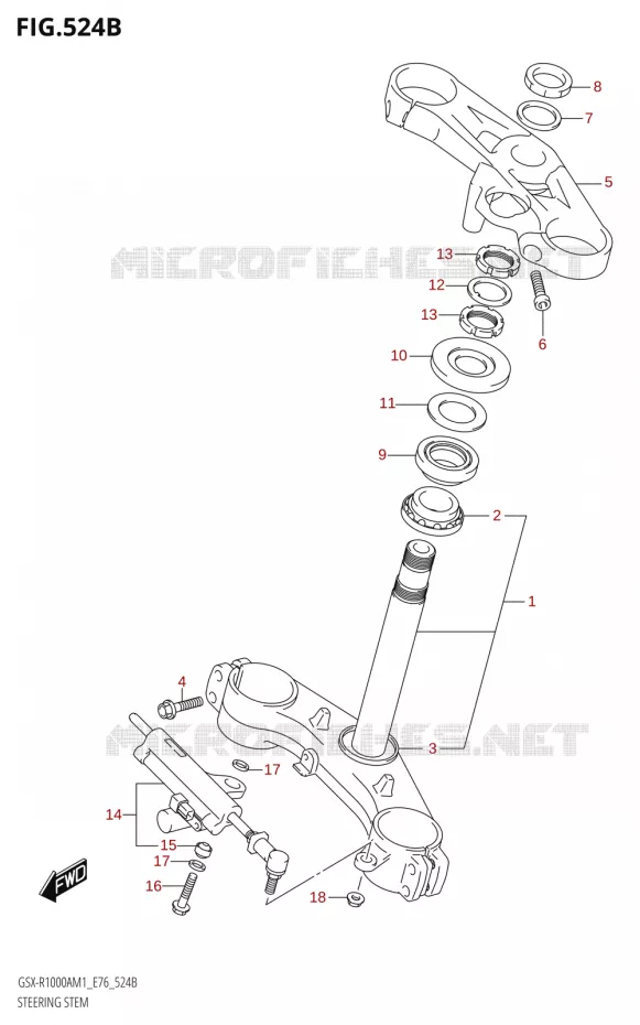 COLONNE DE DIRECTION000RA,GSX-R1000RZA) Suzuki MOTO 1000 GSX-R 2021  GSX-R1000A M1 /​ GSX-R1000ZA M1  ( E76 ECE2 E17,22,39 )