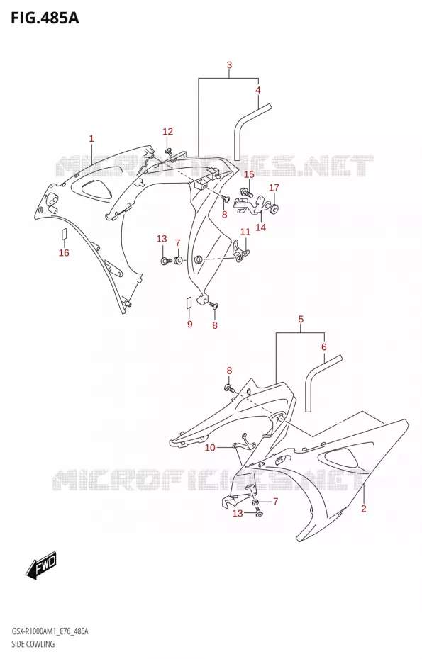 FLANCS DE CARENAGES000A) Suzuki MOTO 1000 GSX-R 2021  GSX-R1000A M1 /​ GSX-R1000ZA M1  ( E76 ECE2 E17,22,39 )