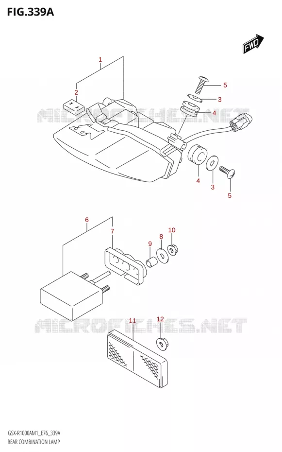 FEU ARRIERE Suzuki MOTO 1000 GSX-R 2021  GSX-R1000A M1 /​ GSX-R1000ZA M1  ( E76 ECE2 E17,22,39 )