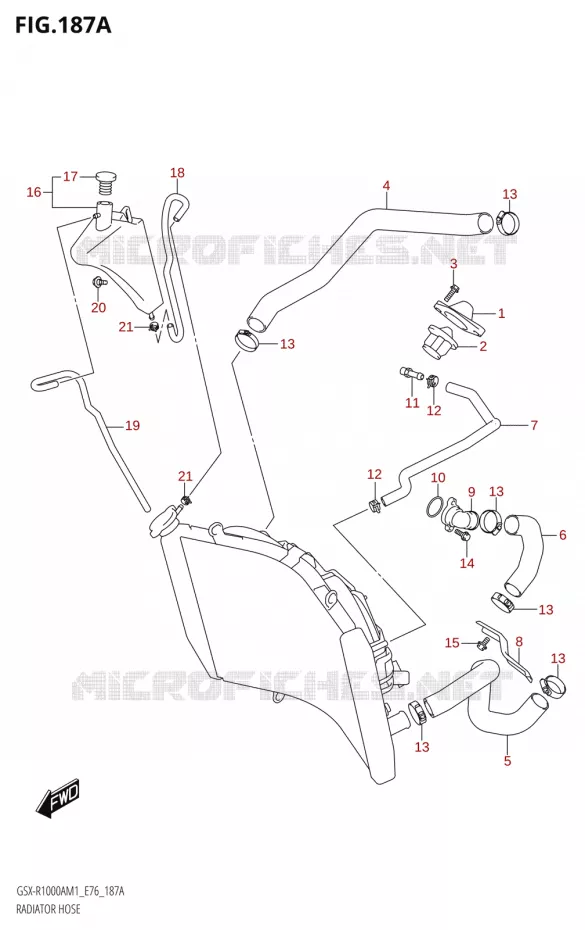 DURITES DE RADIATEUR - VASE D'EXPANSION Suzuki MOTO 1000 GSX-R 2021  GSX-R1000A M1 /​ GSX-R1000ZA M1  ( E76 ECE2 E17,22,39 )