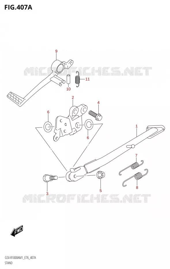 BEQUILLE Suzuki MOTO 1000 GSX-R 2021  GSX-R1000A M1 /​ GSX-R1000ZA M1  ( E76 ECE2 E17,22,39 )