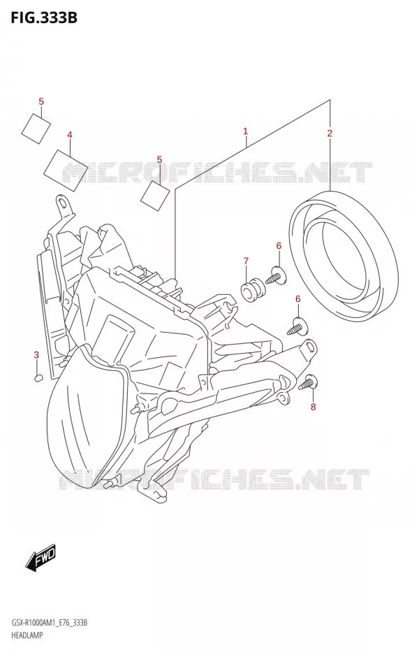 PHAREMP (GSX-R1000RA,GSX-R1000RZA) Suzuki MOTO 1000 GSX-R 2021  GSX-R1000A M1 /​ GSX-R1000ZA M1  ( E76 ECE2 E17,22,39 )