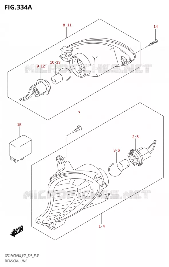 CLIGNOTANTS Suzuki MOTO 1300 HAYABUSA 2018  GSX1300RA L8 (E03)