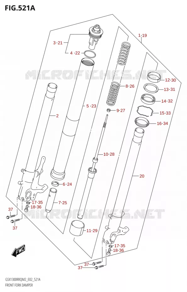 FOURCHE Suzuki MOTO 1300 HAYABUSA 2022  GSX1300RRQZ  M2 (E19)
