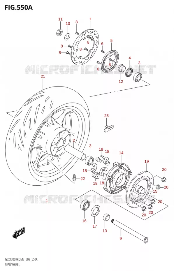 ROUE ARRIERE Suzuki MOTO 1300 HAYABUSA 2022  GSX1300RRQ M2 (E19)