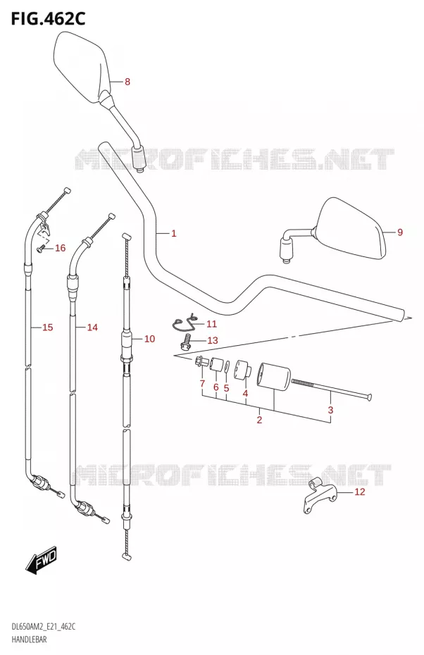 GUIDON (DL650XAM2 E21) Suzuki MOTO 650 V-STROM 2022  DL650A M2 (E21)