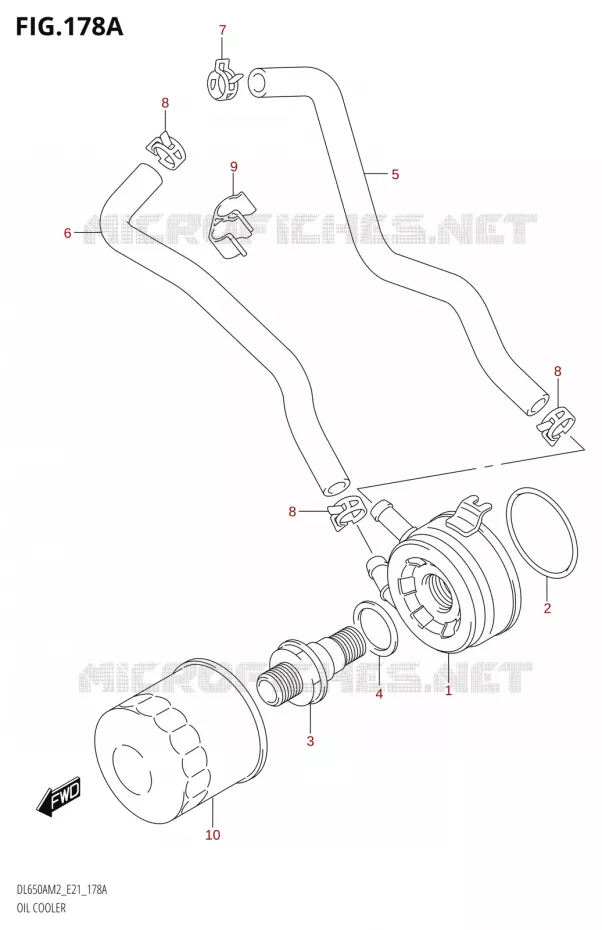 RADIATEUR D'HUILE Suzuki MOTO 650 V-STROM 2022  DL650A M2 (E21)