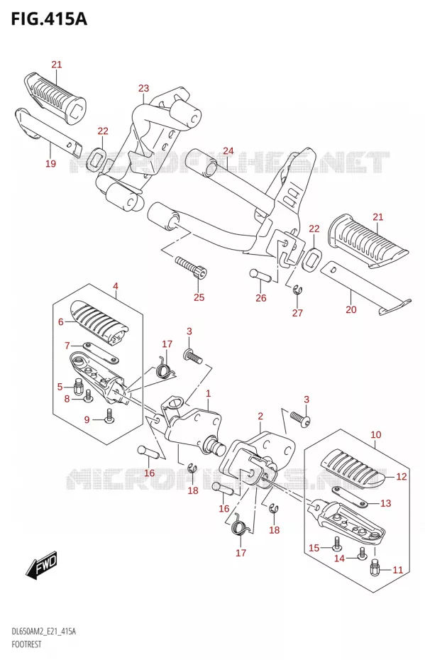 REPOSE PIED Suzuki MOTO 650 V-STROM 2022  DL650A M2 (E21)
