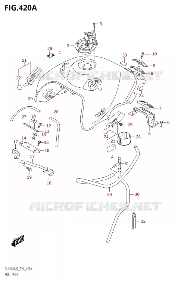 RESERVOIR D'ESSENCEAM2 E21) Suzuki MOTO 650 V-STROM 2022  DL650A M2 (E21)