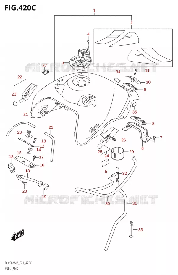 RESERVOIR D'ESSENCEXAM2 E21) Suzuki MOTO 650 V-STROM 2022  DL650A M2 (E21)