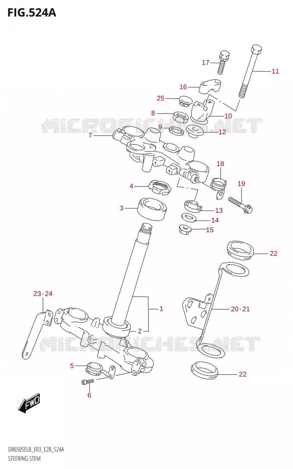 COLONNE DE DIRECTION Suzuki MOTO 650 DR 2018  DR650SE L8 (E03)