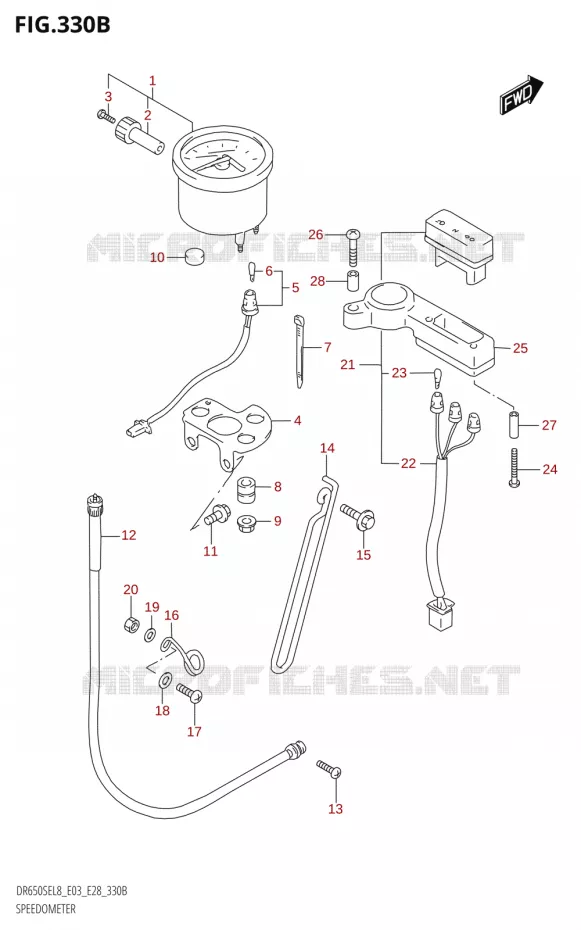 COMPTEURER (DR650SE:L8:E28) Suzuki MOTO 650 DR 2018  DR650SE L8 (E03)