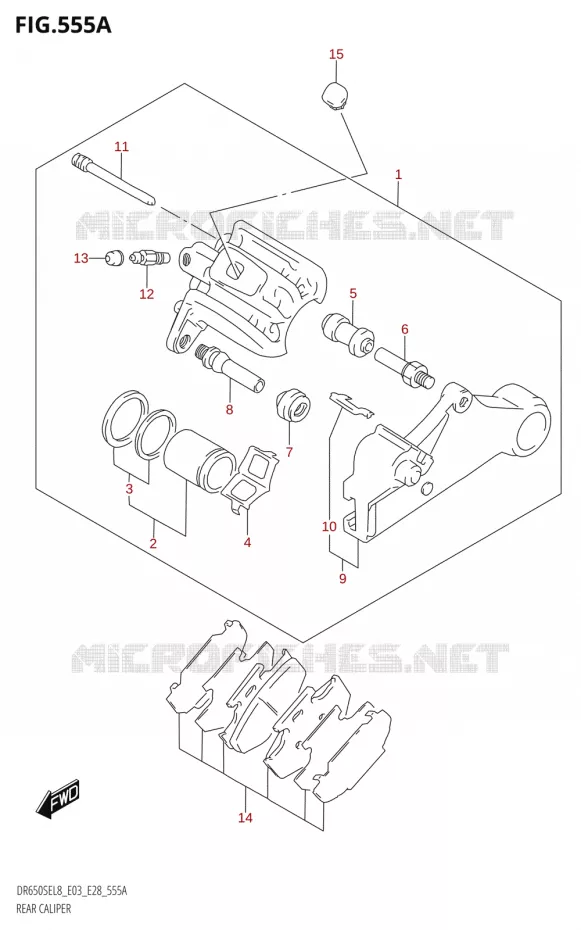 ETRIER DE FREIN ARRIERE Suzuki MOTO 650 DR 2018  DR650SE L8 (E03)