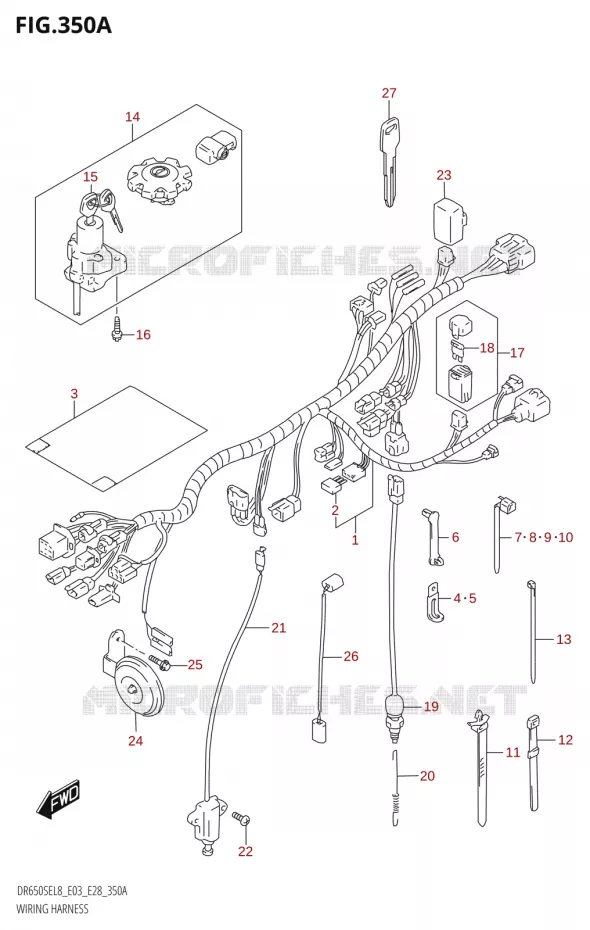 FAISCEAU ELECTRIQUE0SE:L8:E03) Suzuki MOTO 650 DR 2018  DR650SE L8 (E03)