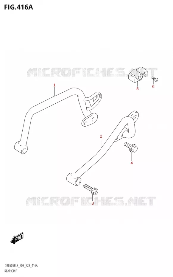 REAR GRIP (DR650SE:L8:E03) Suzuki MOTO 650 DR 2018  DR650SE L8 (E03)