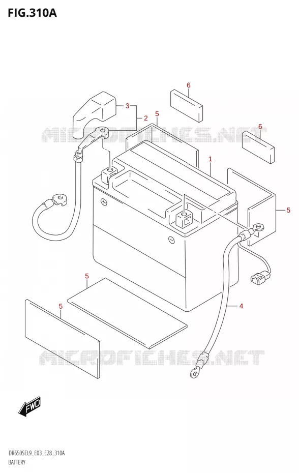 BATTERIE Suzuki MOTO 650 DR 2019  DR650SE L9 (E03)