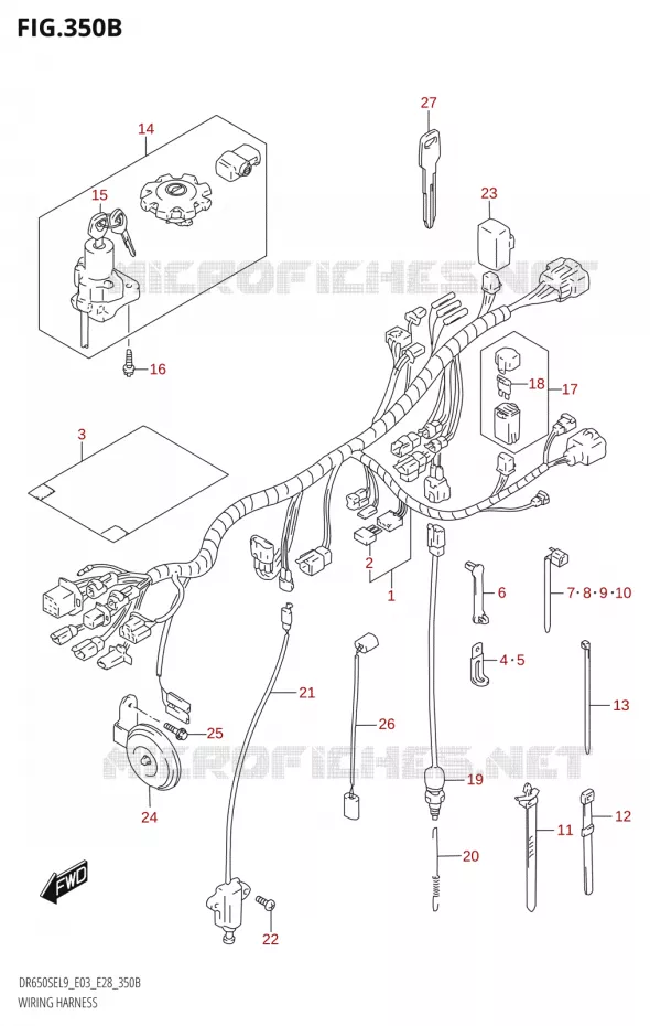 FAISCEAU ELECTRIQUE0SE:E28) Suzuki MOTO 650 DR 2019  DR650SE L9 (E03)