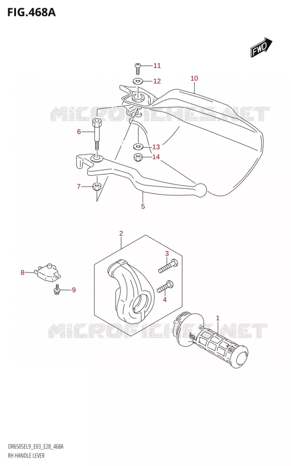 RH HANDLE LEVER Suzuki MOTO 650 DR 2019  DR650SE L9 (E03)