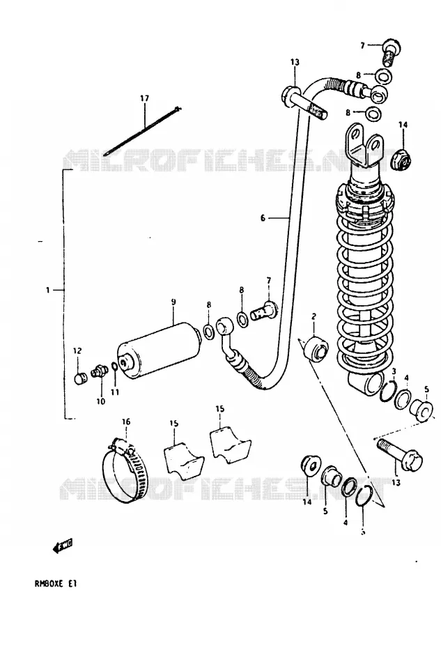 AMORTISSEUR ARRIERE (MODELE D) Suzuki MOTO 80 RM 1983  RM80XD(D/E)