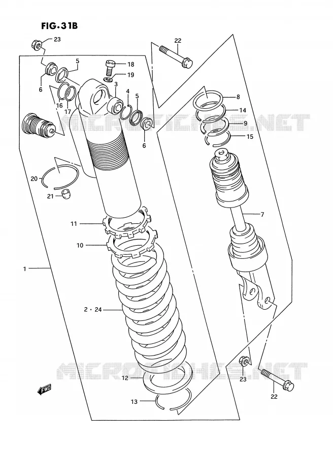 AMORTISSEUR (MODELE R) Suzuki MOTO 125 RM 1992  RM125N(E2)