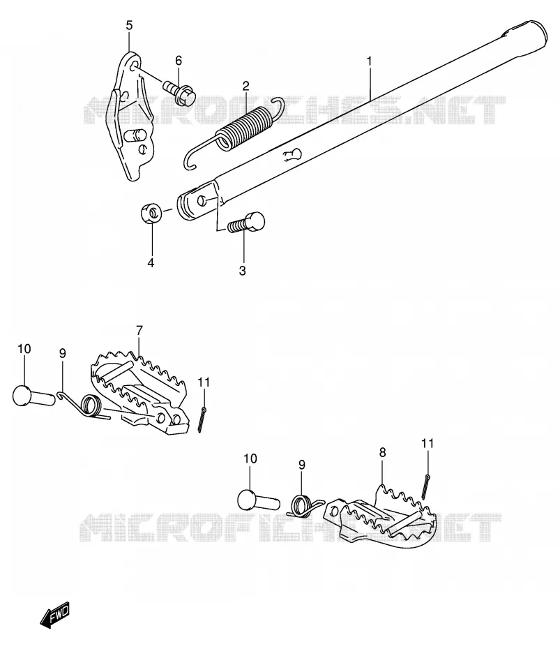 BEQUILLE (MODELE K2/K3) Suzuki MOTO 85 RM 2004  RM85LK4(P3/P28)