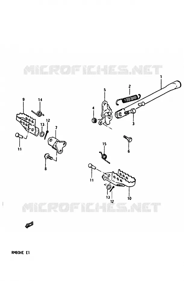 BEQUILLE Suzuki MOTO 80 RM 1984  RM80HE(D/E)