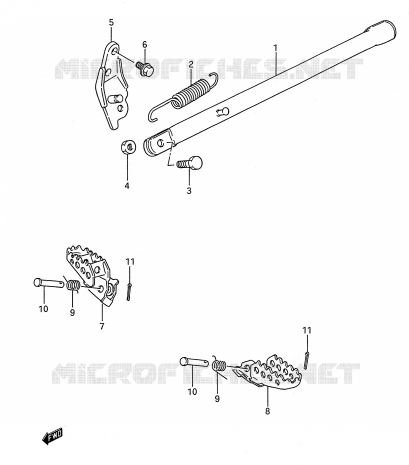 BEQUILLE Suzuki MOTO 80 RM 1986  RM80G(E28)