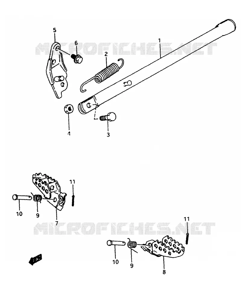 BEQUILLE Suzuki MOTO 80 RM 1996  RM80T(T/V)