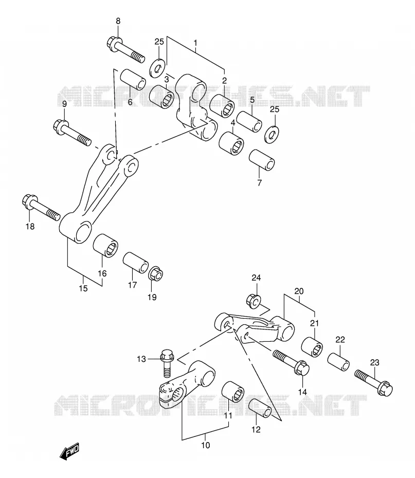 BIELLETTE DE SUSPENSION ARRIERE Suzuki MOTO 1000 TL-S 1998  TL1000SW(E2)