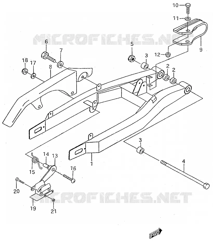BRAS OSCILLANT ARRIERE Suzuki MOTO 50 RMX 2001  RMX50K1