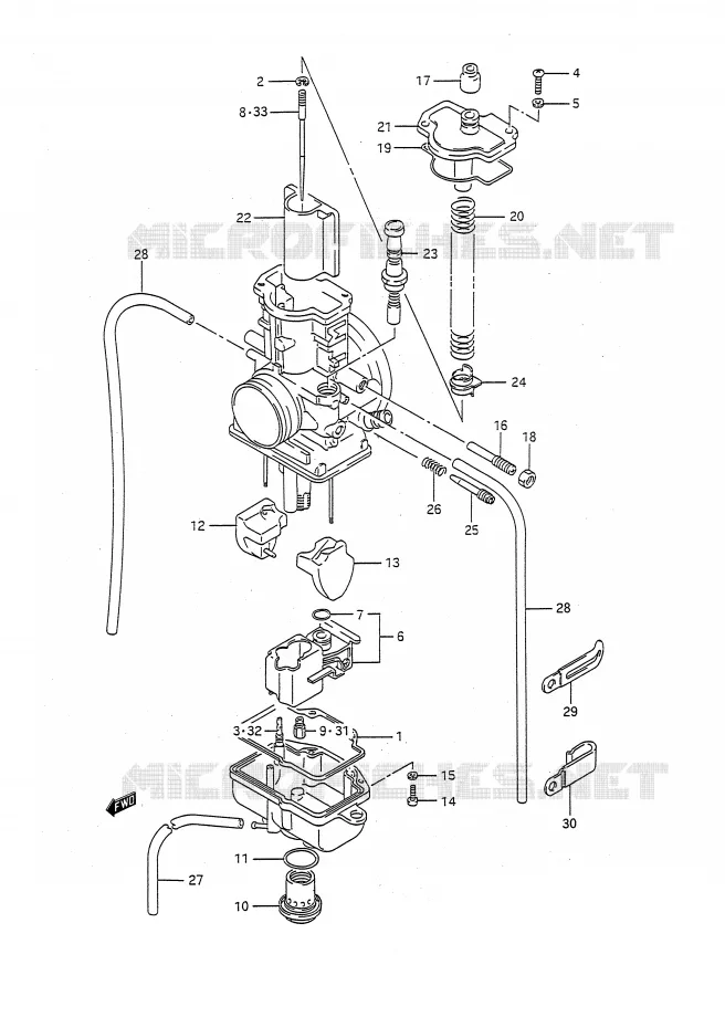 CARBURATEUR (MODELE N/P) Suzuki MOTO 125 RM 1994  RM125R(E28)