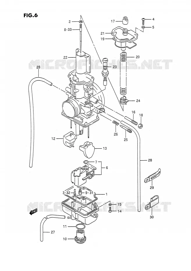 CARBURATEUR (MODELE N/P) Suzuki MOTO 125 RM 1994  RM125R(E3)