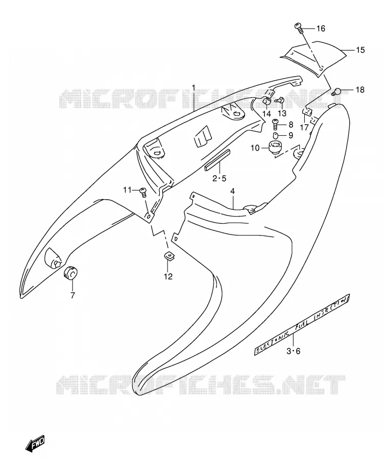 CARENAGES ARRIERE  (MODELE V) Suzuki MOTO 1000 TL-S 1997  TL1000SV(E2)