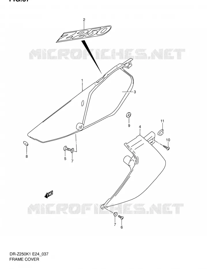 CARENAGES ARRIERE Suzuki MOTO 250 DR-Z 2002  DR-Z250K2(E24)