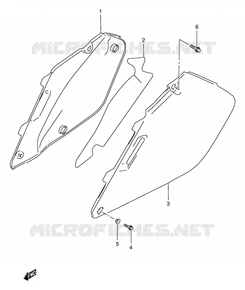 CARENAGES ARRIERE Suzuki MOTO 250 RMX 1999  RMX250SX(E24)