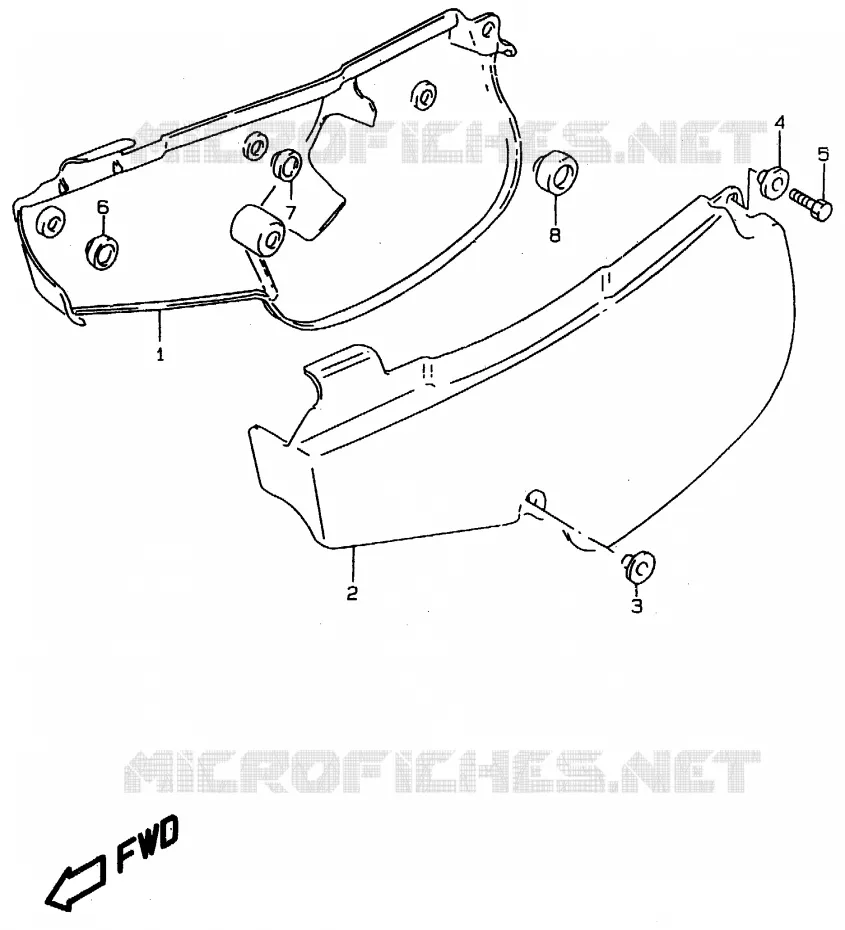 CARENAGES ARRIERE Suzuki MOTO 80 RM 1996  RM80XT(T/V/W)