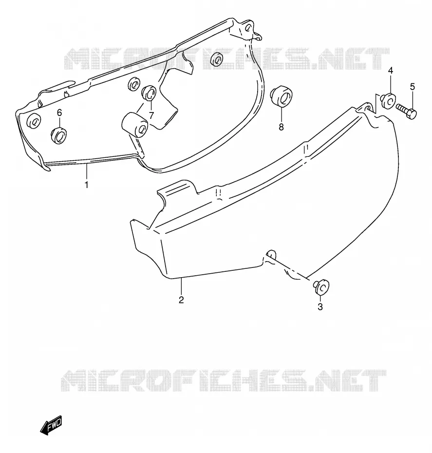 CARENAGES ARRIERE Suzuki MOTO 80 RM 2000  RM80XY(P2)
