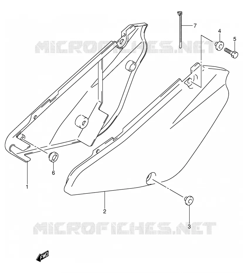 CARENAGES ARRIERE Suzuki MOTO 85 RM 2004  RM85K4(P3/P28)