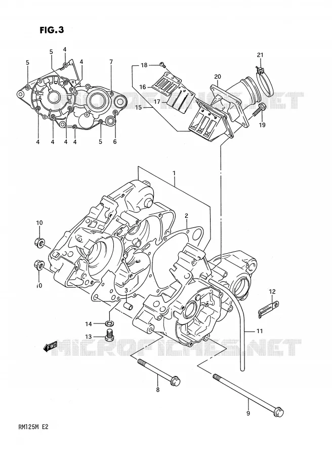 CARTER (MODELE K) Suzuki MOTO 125 RM 1990  RM125L(E2)