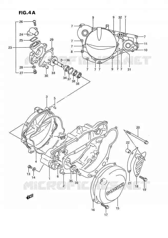 CARTER (MODELE R/S) Suzuki MOTO 250 RM 1994  RM250R(E2)